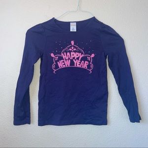 Gymboree Navy Blue Happy New Year Long Sleeve Shirt Size 8
